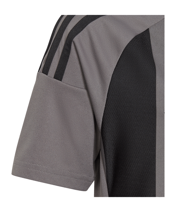 adidas Striped 24 Trikot Kids Grau Schwarz - grau