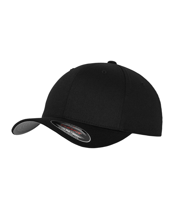 Flexfit Wooly Combed Baseball Mütze Schwarz - schwarz