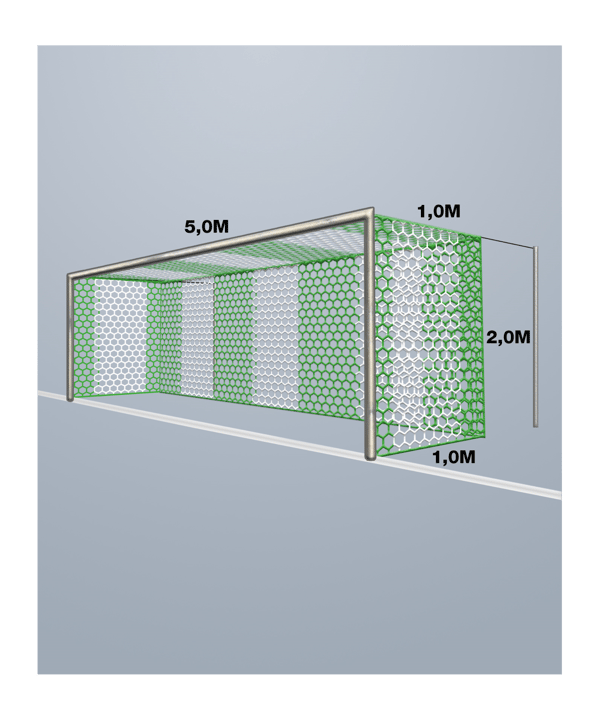 Cawila Tornetz HEXA 5,15x2,05m | Tiefe 1,0x1,0m | Maschenweite 12cm | Stärke 4mm | grün/weiß - gruen