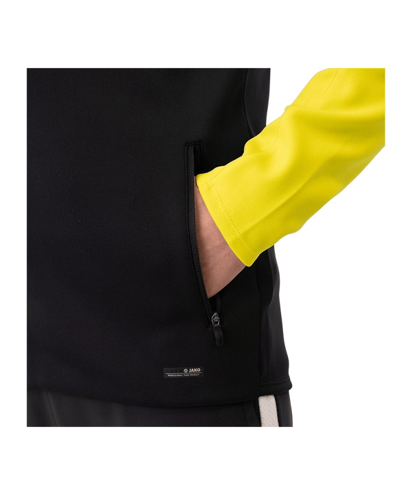 JAKO Iconic Kapuzenjacke Schwarz Gelb F808 - schwarz