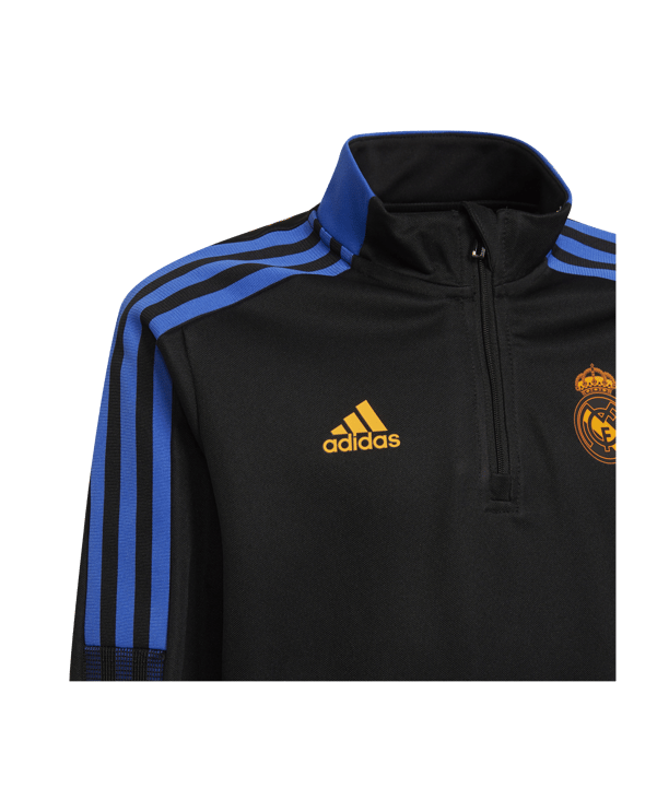 adidas Real Madrid HalfZip Sweatshirt Kids Schwarz - schwarz