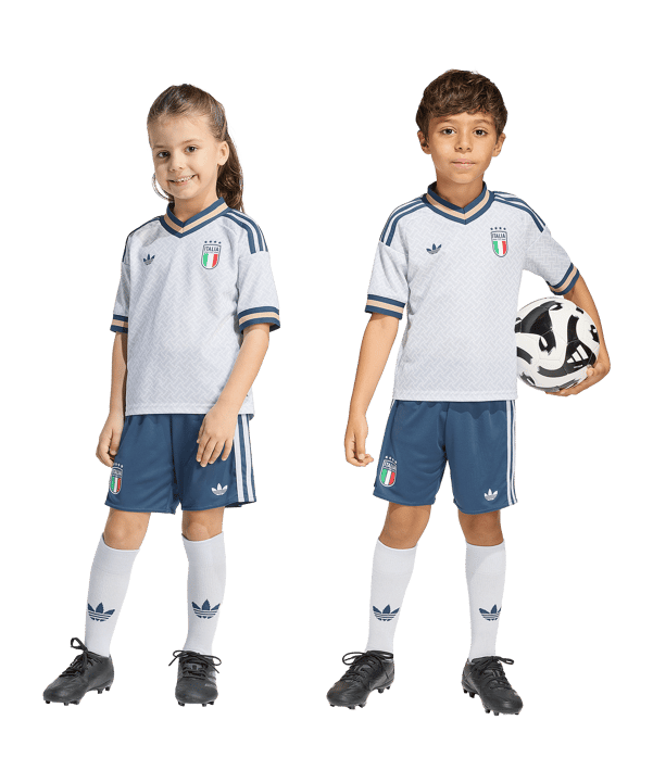 adidas FIGC Italien Trikot Set Away WM 2026 Kids Blau - blau