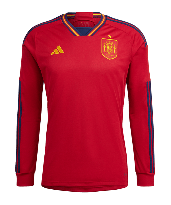 adidas Spanien Trikot langarm Home WM 2022 Rot - rot