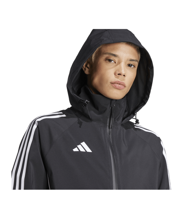 adidas Tiro 24 Regenjacke Damen Schwarz Weiss - schwarz