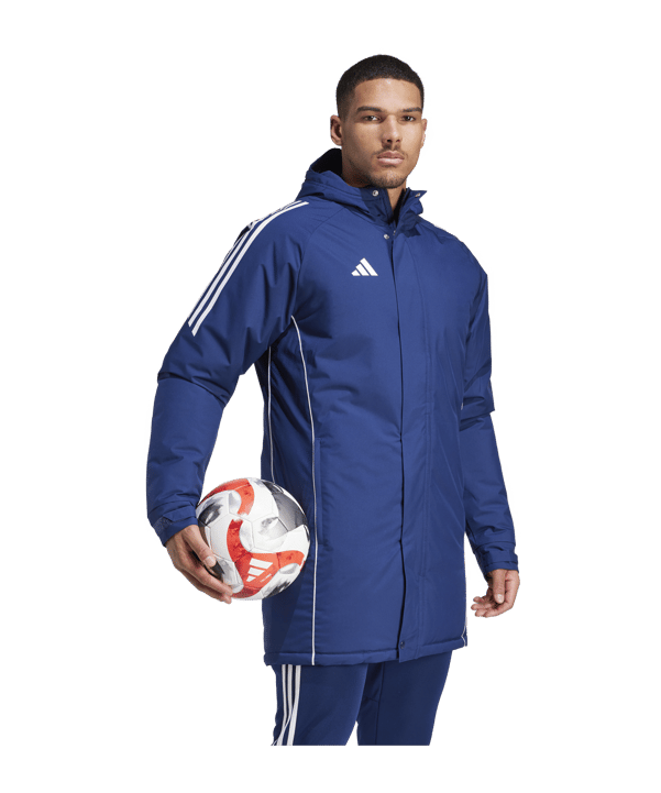 adidas Tiro 24 Kapuzenjacke Blau Weiss - blau