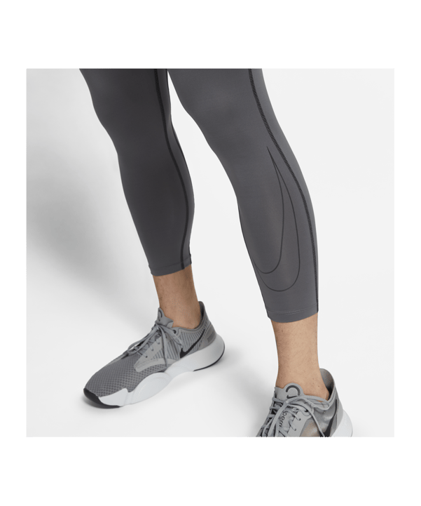 Nike Pro Dri-FIT 3/4 Tight Grau Schwarz F068 - grau