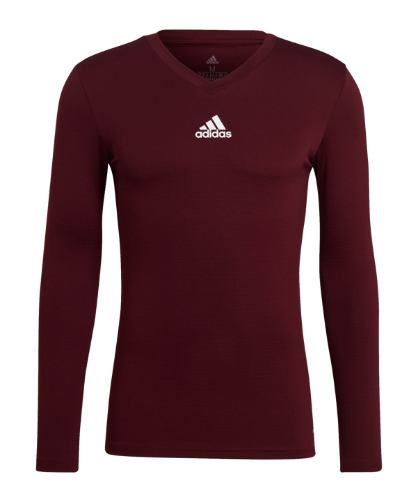 adidas Team Base Top langarm Dunkelrot - rot