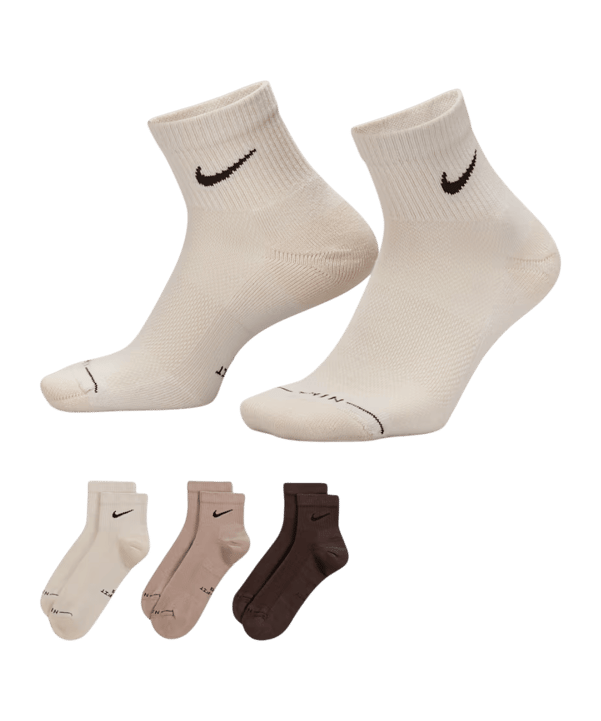 Nike Everyday Elevated Ankle 3er Pack Socken Mehrfarbig - mehrfarbig