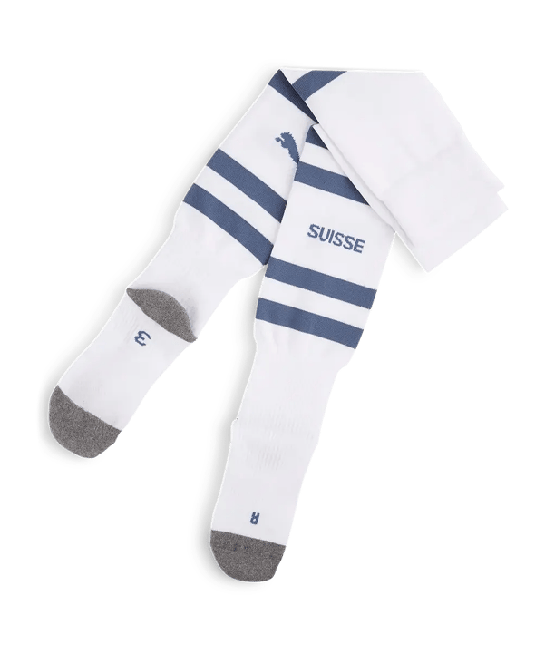 PUMA Svizzera Schweiz Team Stacked Logo EM 2024 Calze da calcio Bianco C06 - bianco
