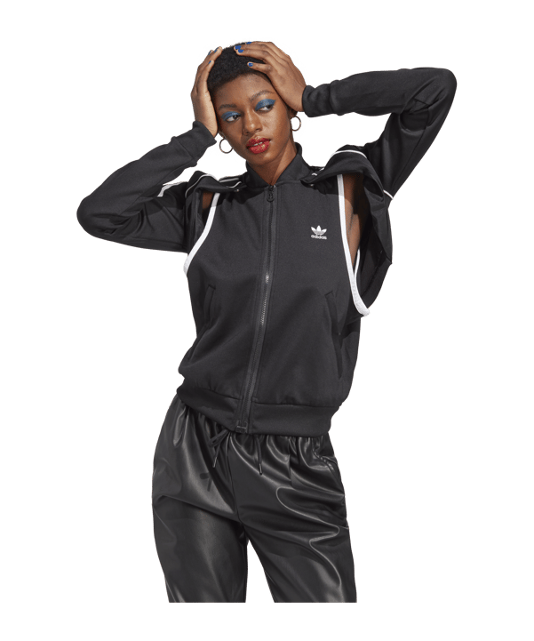 adidas Tracktop Jacke Damen Schwarz - schwarz