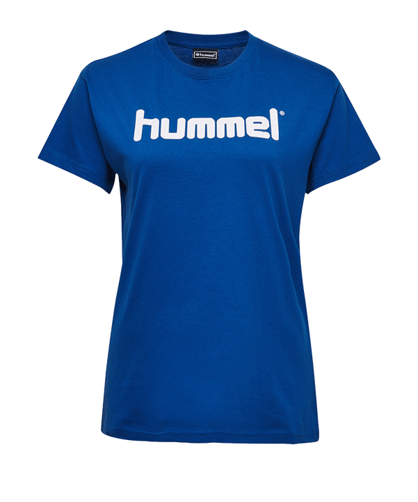 Hummel Cotton T-Shirt Logo Damen Blau F7045 - blau