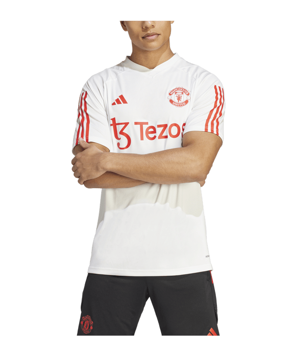 adidas Manchester United Trainingsshirt Weiss - weiss