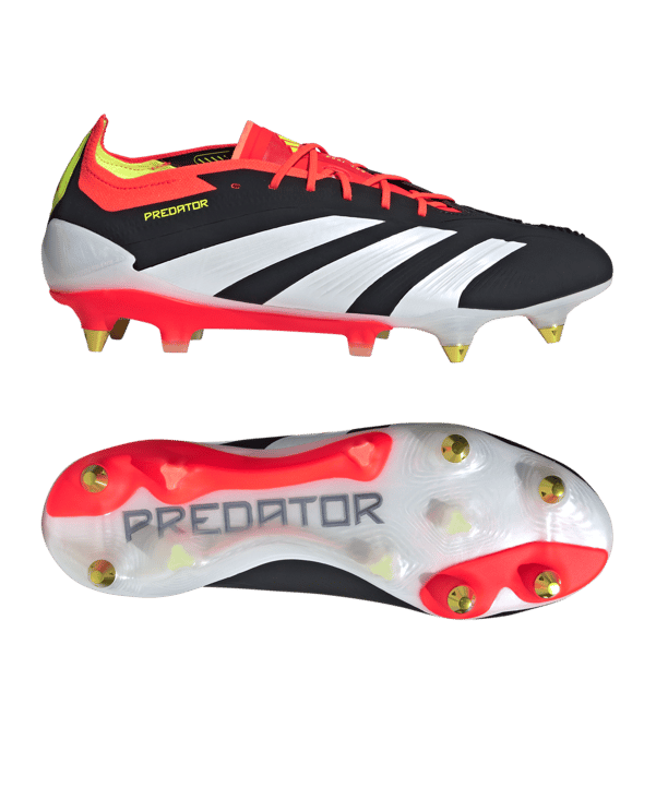 adidas Predator Elite SG Solar Energy Schwarz Weiss Rot - schwarz