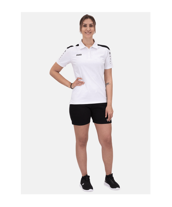 JAKO Power Poloshirt Damen Weiss Schwarz F000 - weiss