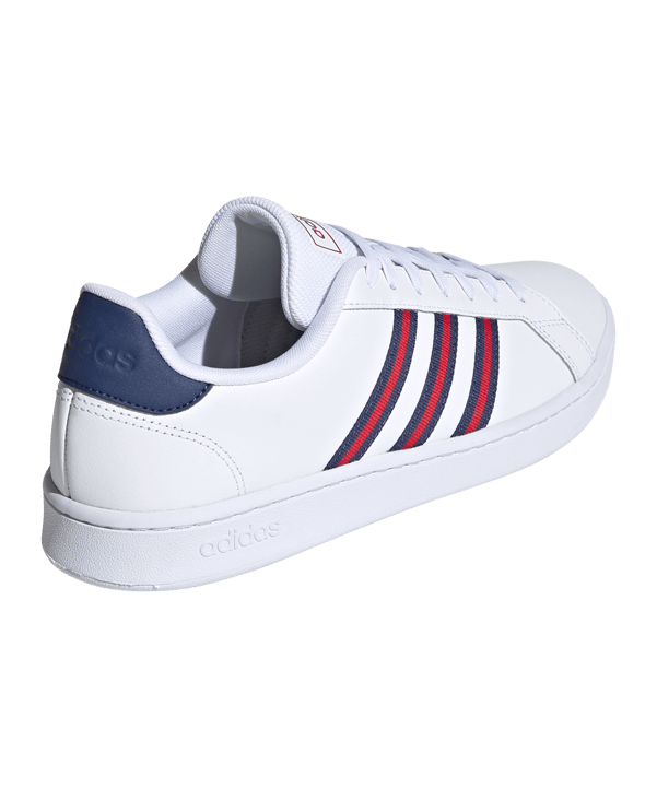 adidas Grand Court Weiss Blau Rot - weiss