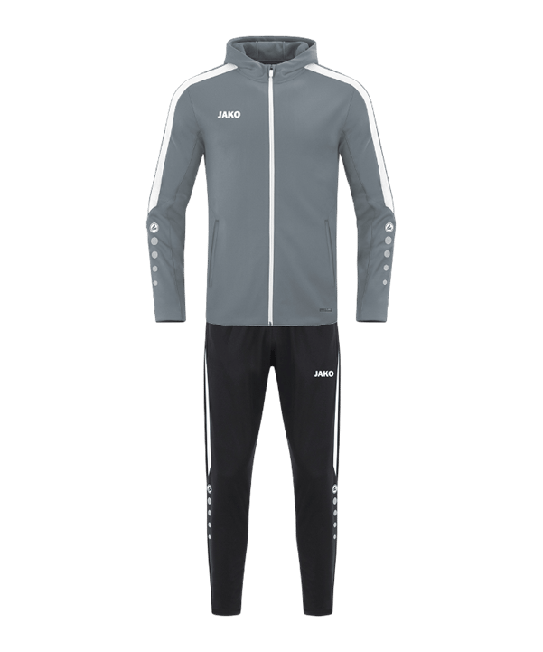 JAKO Power Hooded Trainingsanzug Kids Grau F840 - grau