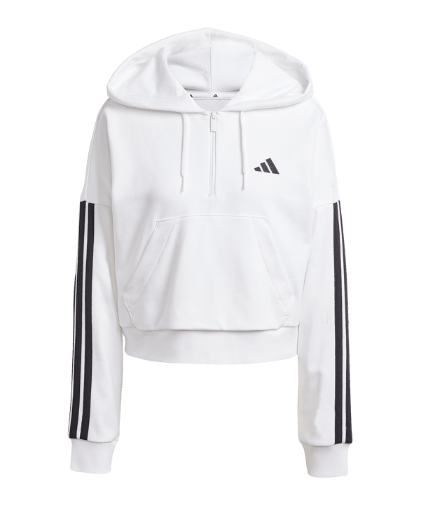 adidas Essentials 3-Streifen French Terry HalfZip Hoddy Weiss/Schwarz - weiss