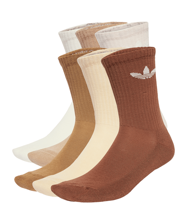 adidas Originals Trefoil Crew Cushion 6 Pair Socken Weiß - weiss