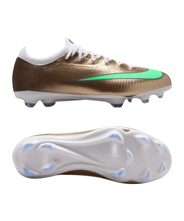 Nike Jr Air Zoom Mercurial Vapor XVII Pro FG Kylian Mbappe Kids Gold F701 - gold