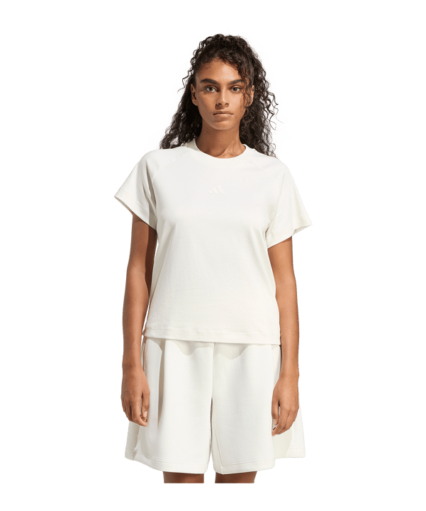 adidas Soft Lux T-Shirt Damen Weiß - weiss