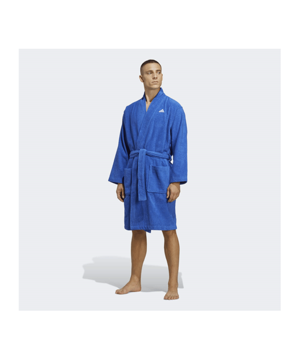 adidas Cotton Bathrobe Blau - blau