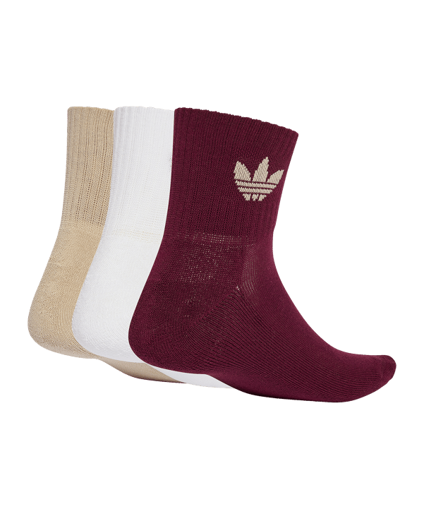 adidas Originals Mid Ankle 3er Pack Chaussettes Blanc - blanc