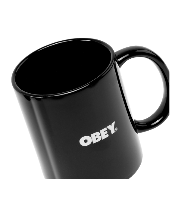 Obey Protest Kaffee Tasse Schwarz Weiss - schwarz