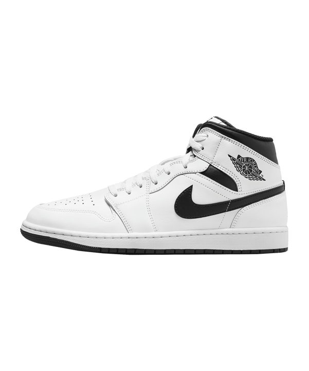 Jordan Air 1 Mid Weiss Schwarz F132 - weiss