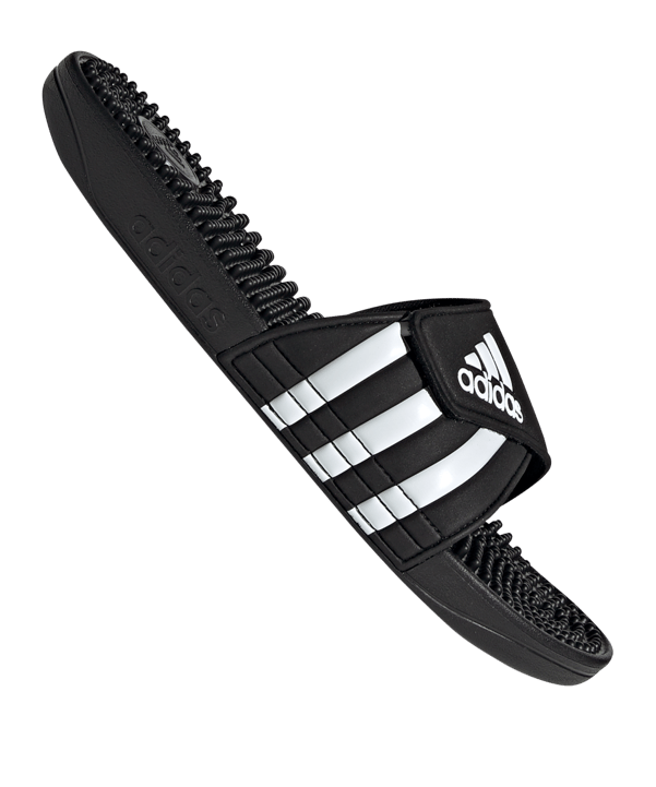 adidas Adissage Badelatsche Schwarz Weiss - schwarz