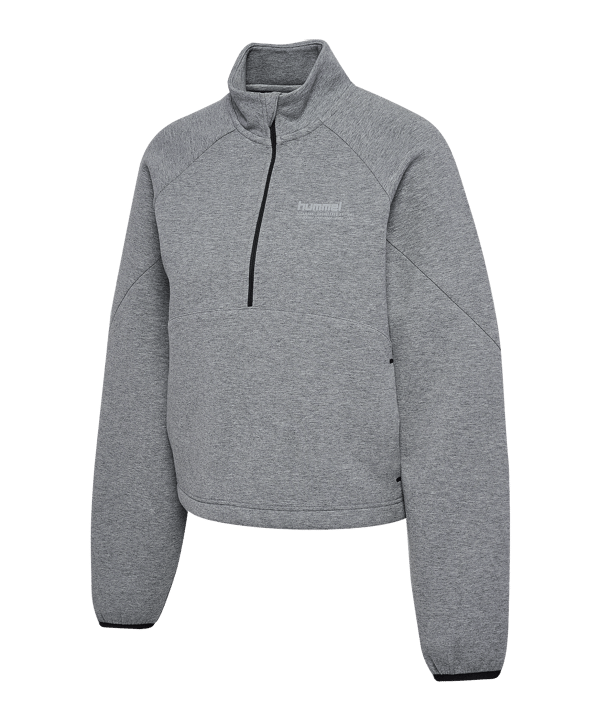 Hummel Tech Fleece Boxy Half Zip Sweatshirt Damen Grau F2006 - grau