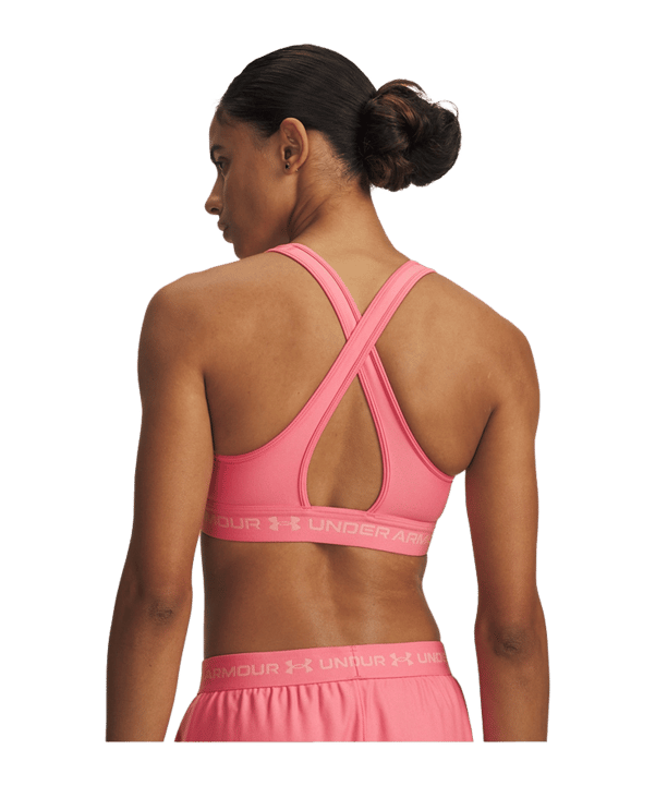 Under Armour Crossback Mid Sport-BH Damen Rosa F601 - rosa