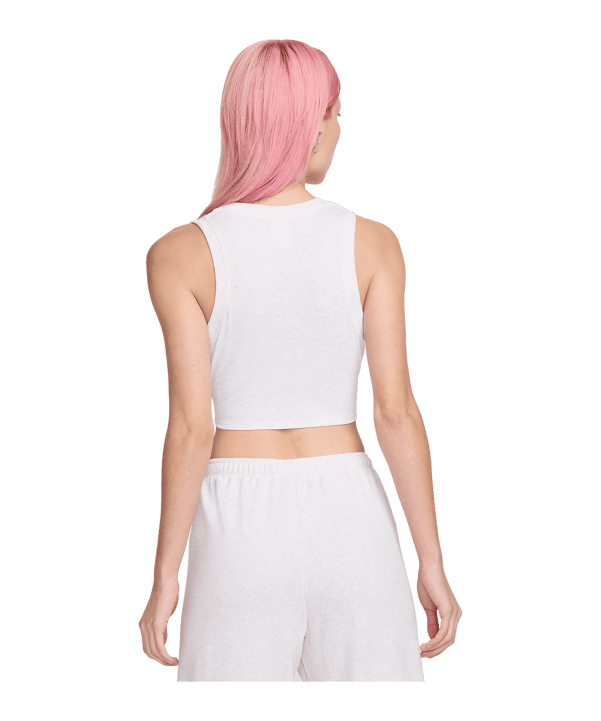 Nike Essential Rib Crop Tanktop Damen Grau F051 - grau