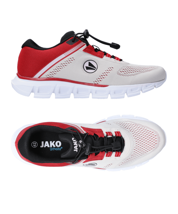 JAKO Freizeitschuh Premium Flow Weiss Rot F718 - weiss