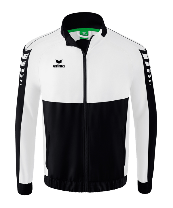 Erima Six Wings Präsentationsjacke Schwarz Weiss - schwarz