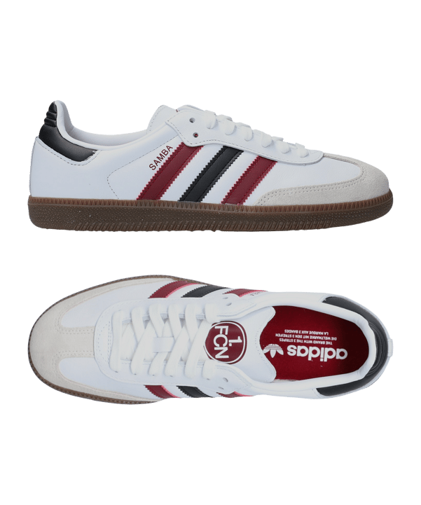 adidas 1. FC Nürnberg Samba Sneaker Weiss - weiss