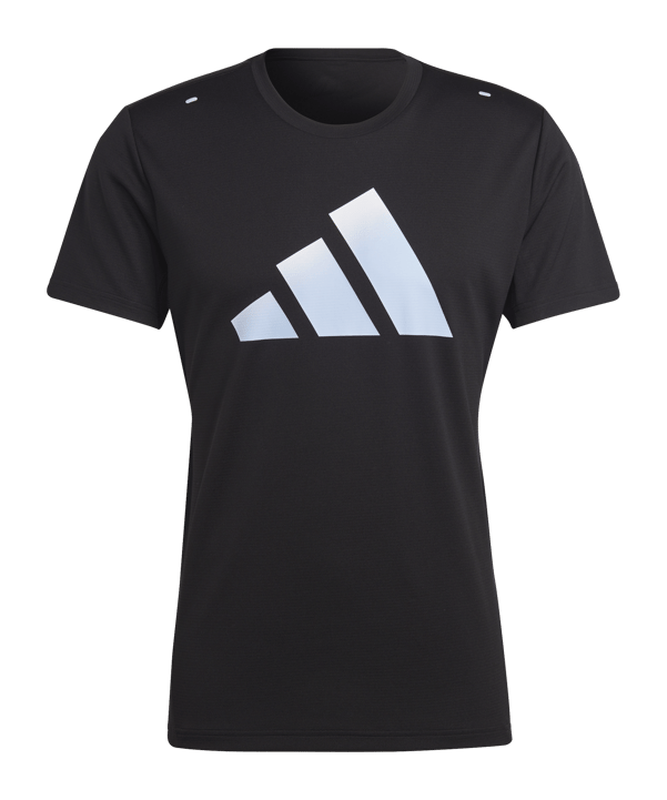 adidas Run Icons 3 Bar Logo Tee Black - schwarz