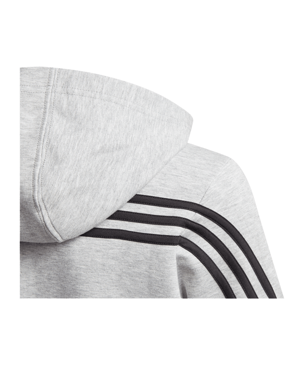 adidas 3 Stripes Doubleknit Kapuzenjacke Kids Grau - grau