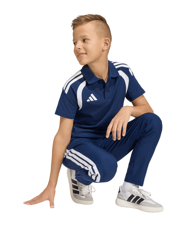 adidas Tiro 26 League Polo Kids Dunkelblau - weiss