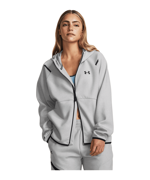 Under Armour Unstoppable Fleece Kapuzenjacke Damen Grau F011 - grau