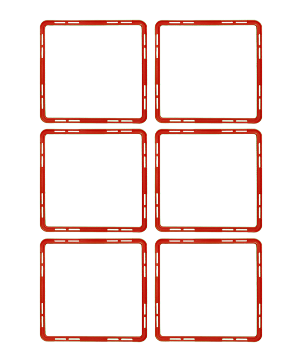 Cawila ACADEMY SQUARE | 6er Set | rot - blau