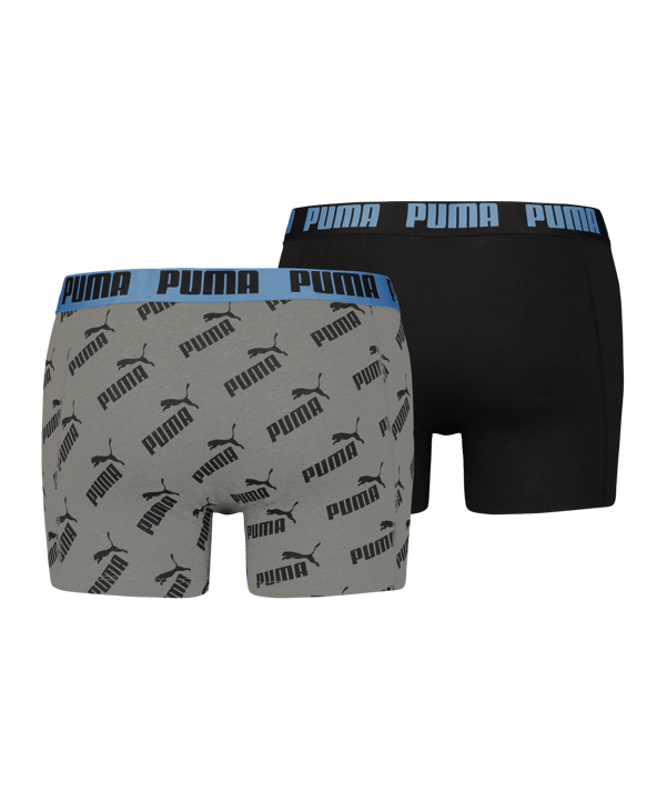 PUMA AOP Boxer 2er Pack Grau Blau F013 - grau
