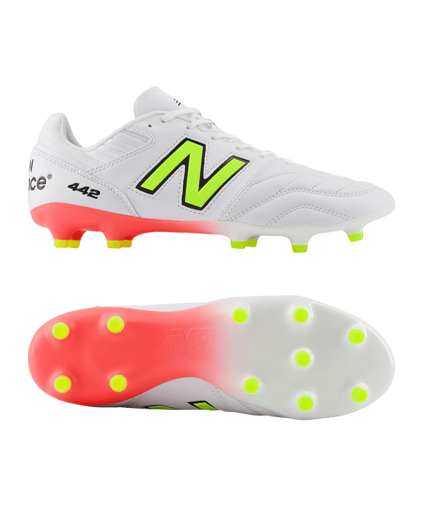 New Balance 442 Pro V2 FG Flash Point Weiss FMB2 - weiss