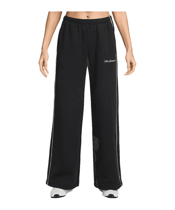 Nike Studio Fleece Scallop Broek Dames Zwart K001 - zwart