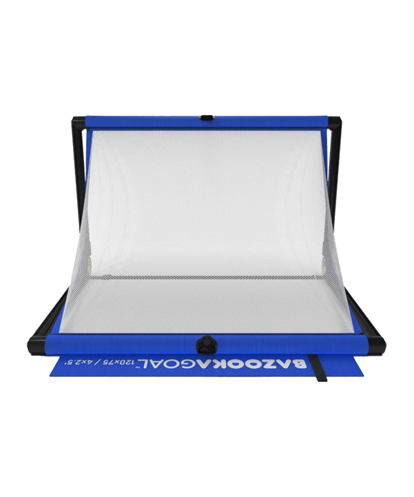 Bazookagoal Teleskoptor | 120x75 cm Blau Weiss