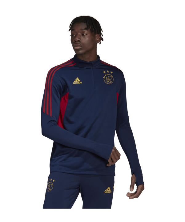 adidas Ajax Amsterdam HalfZip Sweatshirt Blau - blau