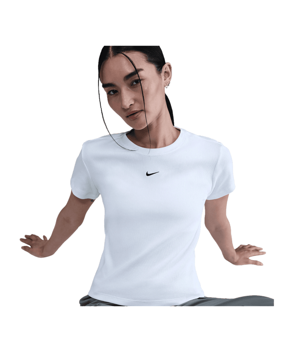 Nike NSW Rib T-Shirt Damen Weiß F100 - weiss