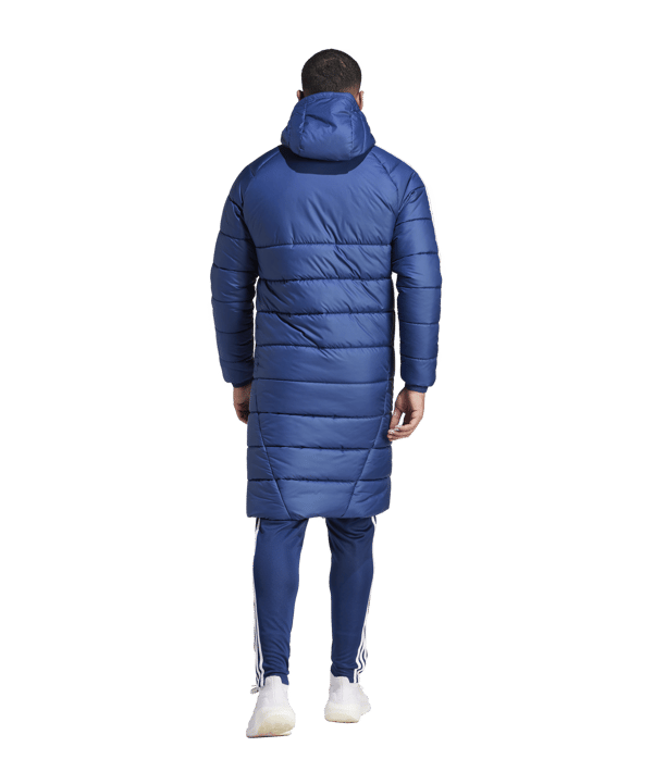 adidas Tiro 24 Long Coachjacke Blau Weiss - blau