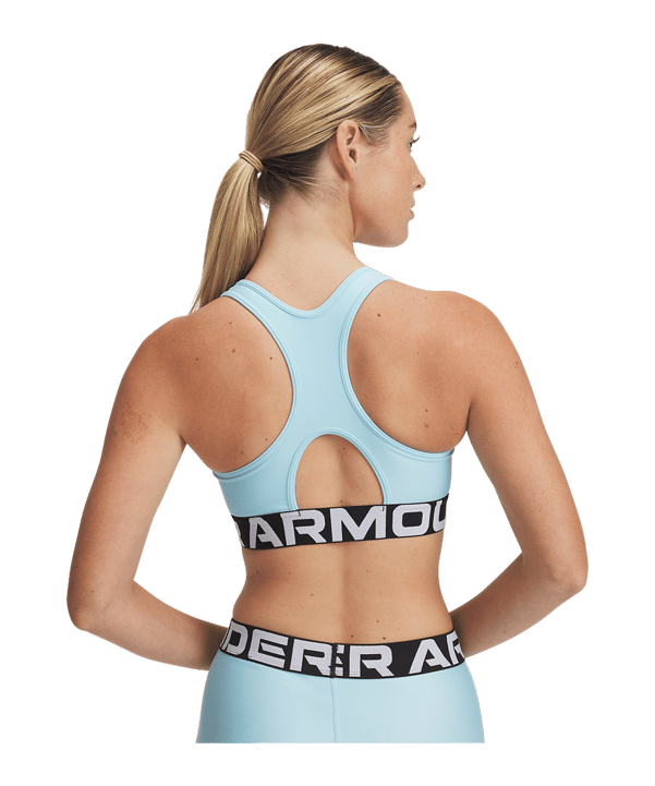Under Armour HG Mid Branded Sport-BH Damen Blau F494 - blau