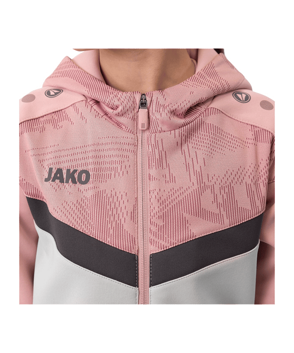 JAKO Icon Kapuzenjacke Kids Grau Pink F851 - grau