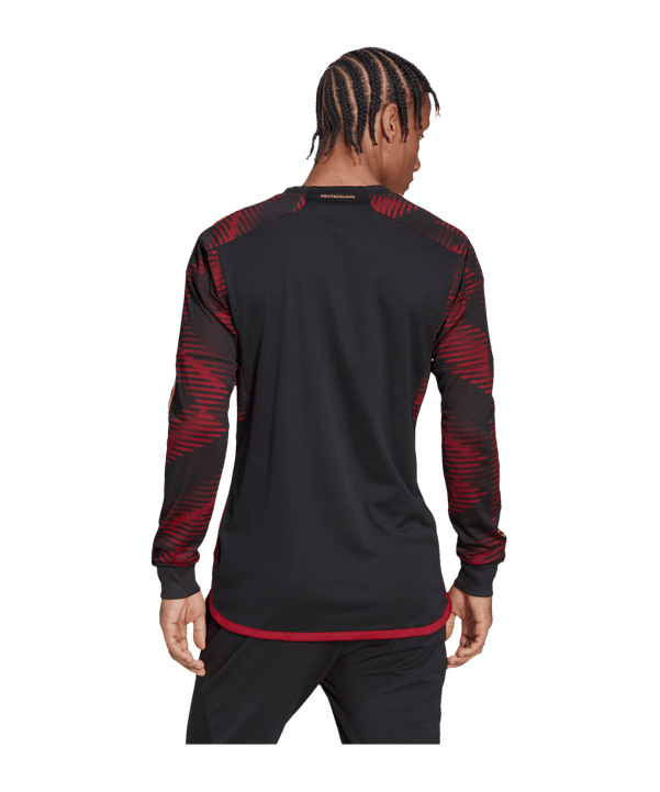 adidas DFB Deutschland Trikot langarm Away WM 2022 Schwarz - schwarz